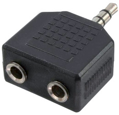LogiLink Audioadapter, 3,5 mm Klinkenstecker - 2x 3,5 mm