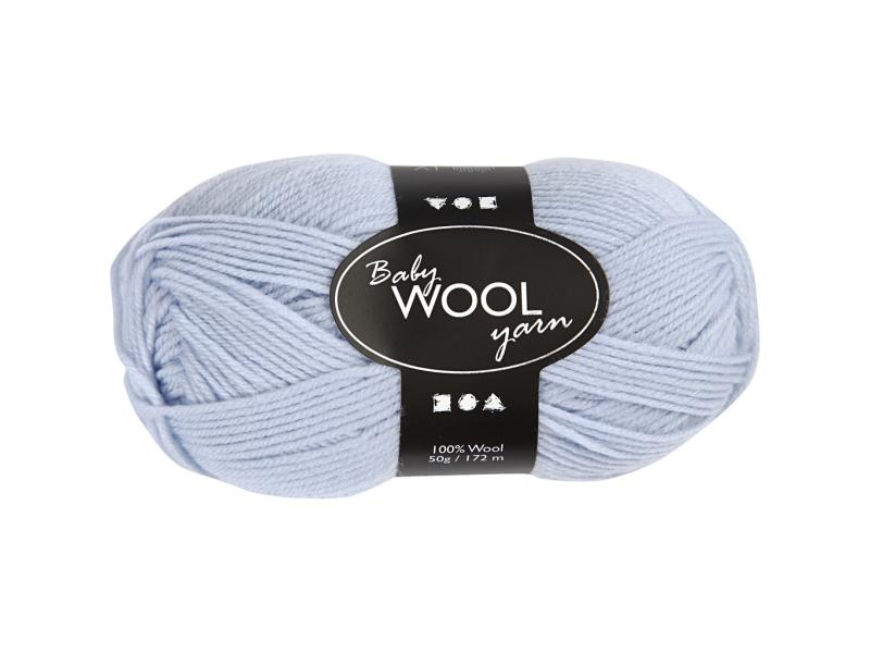 Creativ Company Wolle Babygarn Merino 50 g 14/4 Hellblau, Packungsgrösse: 1 Stück, Länge: 172 m, Material: Merino, Farbe: Hellblau, Waschbar bei: 30 °C, Nadelstärke: 3.5 mm