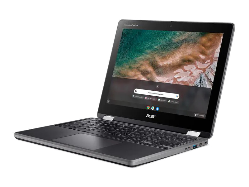 Acer Chromebook Spin 512 (R853TNA-C2PP), Prozessortyp: Intel Celeron N4500, Speicherkapazität Total: 64 GB, Verbauter Arbeitsspeicher: 8 GB, Betriebssystem: Chrome OS, Grafikkarte Modell: Intel UHD Graphics, Bildschirmdiagonale: 12 "