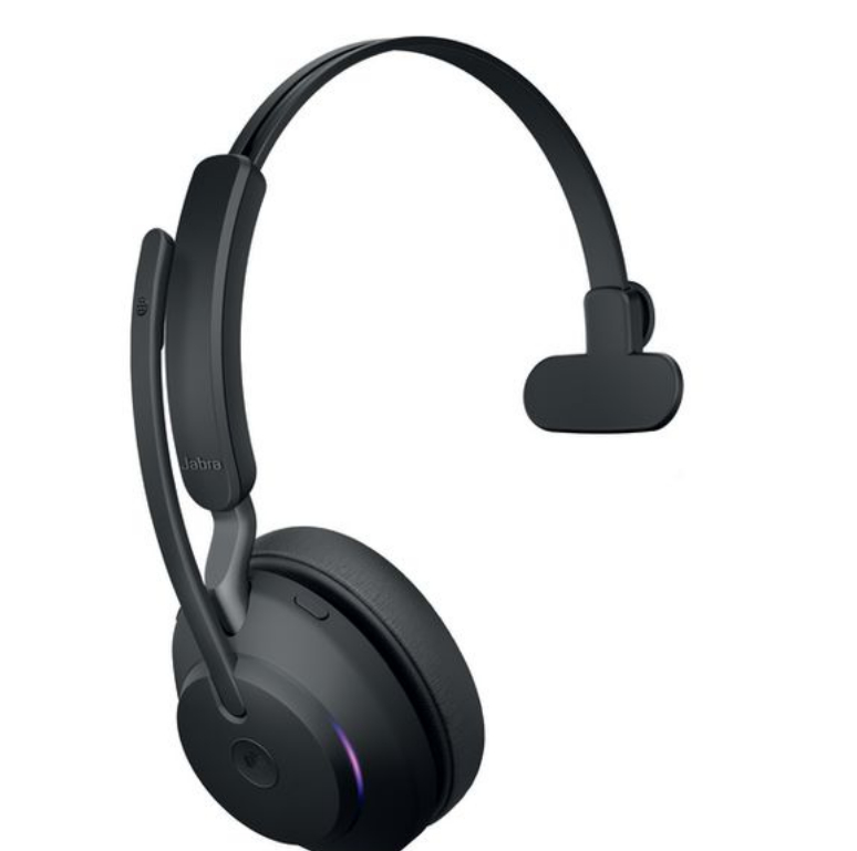 Jabra Headset Evolve2 65 Mono MS Schwarz, USB-A, Ladestation, Ausstattung Mikrofon: Noise Cancelling, Trageweise: Mono, Skype for Business, Verbindung zum Endgerät: Bluetooth; USB, Tragestil: Überkopfbügel, Trageform: On-Ear, Geeignet für: Büro; Home