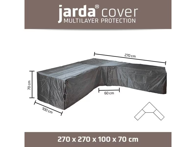 Jarda Cover Schutzhülle 270 x 270 x 100 x H 70 cm, Loungehülle, L-Form