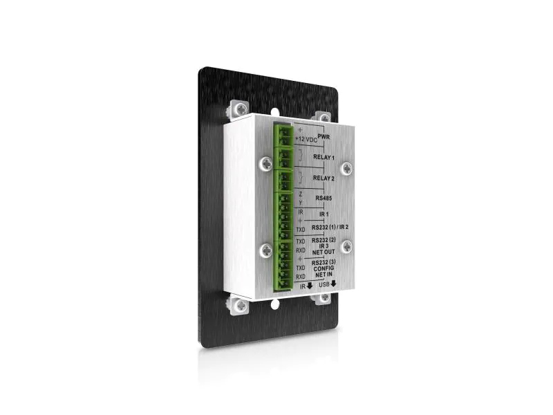 PureLink Bedienfeld PT-CON-WP8B Schwarz, Art: Schalterblende, Schnittstellen: RS-232, RJ-45 (100Mbps), 12 V DC Stecker, USB, Relay, Infrarot, RS-485