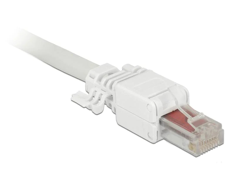 Delock Stecker RJ45 Cat.6 UTP 2 Stück, Weiss, Kabelschirmung: UTP, Montageart: RJ45 Werkzeugfrei (Feldkonfektion)(Draht), Kabelart: Verlegekabel (Draht), Farbe: Weiss, Verpackungseinheit: 2 Stück, Leistungskategorie Cat.: Cat 6