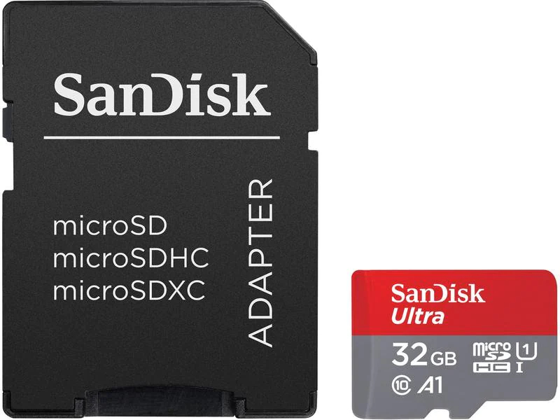32GB SANDISK ULTRA MICROSDHC+ SD 120MB/S A1 CLASS 10 UHS-I  NMS NS MEM