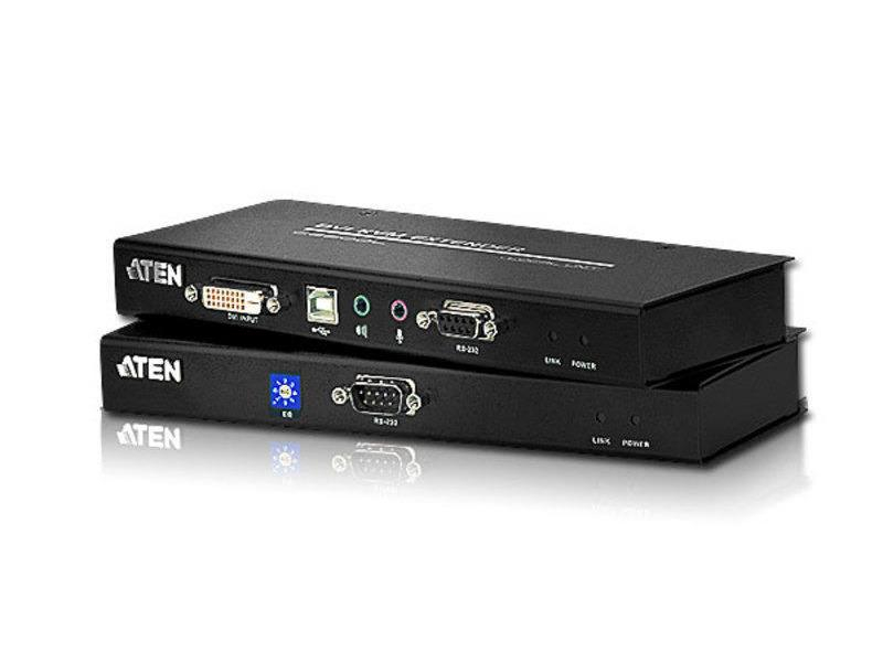 Aten KVM-Extender CE600, Weitere Anschlüsse: Audio, USB, Set: Ja, Reichweite: 60 m, Extender Typ: Cat-Extender, Videoanschlüsse: VGA, Einsatzzweck Extender: KVM