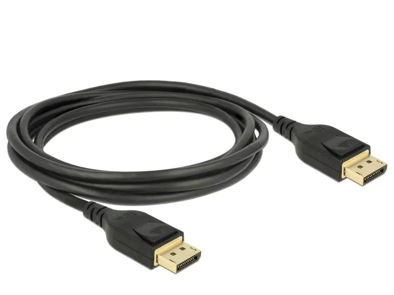 Delock Kabel DisplayPort - DisplayPort, 2m DPv1.4, 8K/60Hz, Kabeltyp: Anschlusskabel, Videoanschluss Seite A: DisplayPort, Videoanschluss Seite B: DisplayPort, Farbe: Schwarz, Länge: 2 m