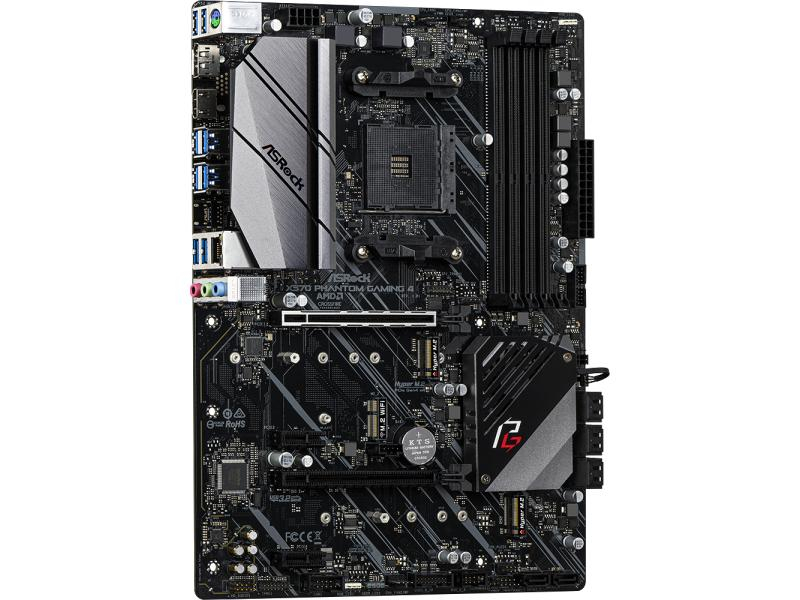 ASRock Mainboard X570 Phantom Gaming 4, Arbeitsspeicher Bauform: DIMM, Arbeitsspeicher-Typ: DDR4, PCI Steckplätze: 0x PCI, PCI-Express Steckplätze: 2x PCI-Express 4.0 x16; 2x PCI-Express 4.0 x1, Integrierte Grafik, Prozessorsockel: AM4, RAID Level: 0; 1