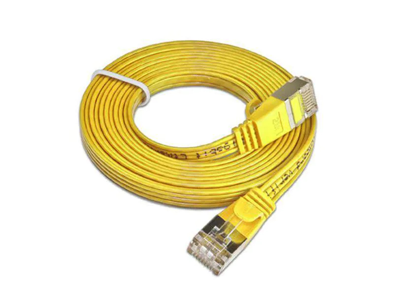 Wirewin Slimpatchkabel Cat 6, STP, 3 m, Gelb, Farbe: Gelb, Form: Flach, Zusatzfunktionen: Mit Klinkenschutz, Längenaufdruck auf Stecker, Länge: 3 m, Anschlüsse LAN: RJ45 - RJ45, Produkttyp: Slimpatchkabel