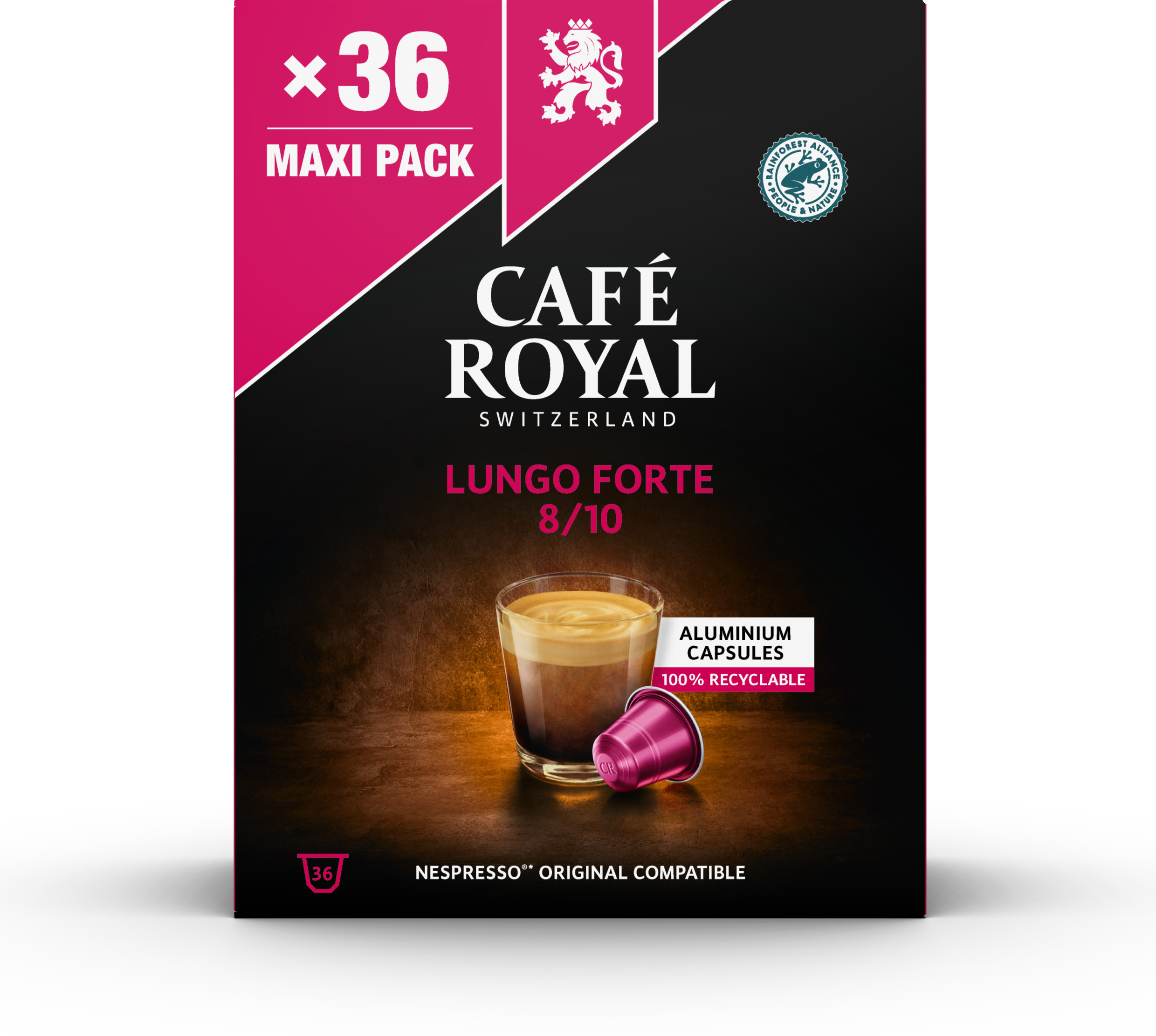 CAFE ROYAL Kaffeekapseln Alu 2001927 Lungo Forte 36 Stück