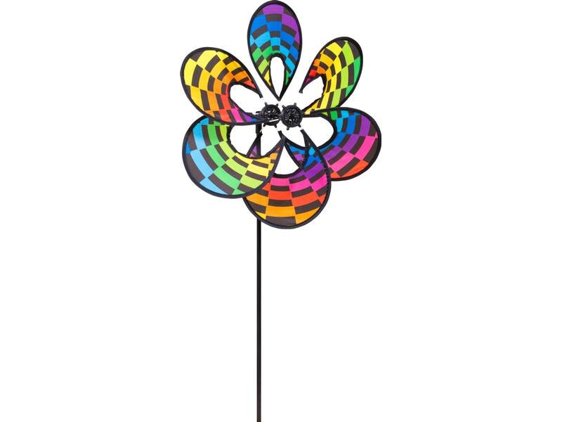 Invento-HQ Windrad Blume Regenbogen 82 cm, Motiv: Blume, Detailfarbe: Mehrfarbig