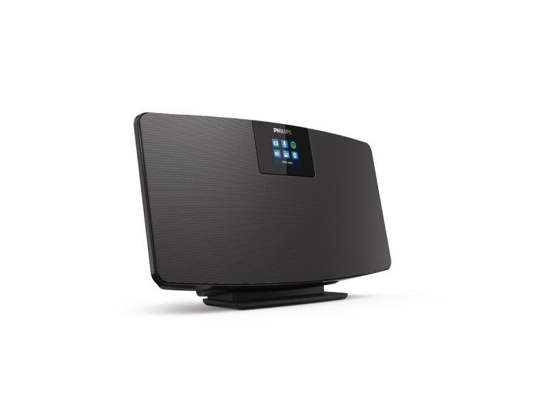 Philips Micro-HiFi Anlage TAM2805/10, Radio Tuner: DAB+, FM, Internetradio, Farbe: Schwarz, Lautsprecher Kategorie: Integrierte Lautsprecher, Verbindungsmöglichkeiten: 3,5 mm Klinke, Bluetooth, WLAN, Ausstattung: Farbdisplay, Weckfunktion, Bluetooth, Spo