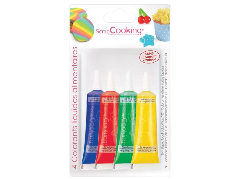 ScrapCooking Lebensmittelfarben-Set Blau/Gelb/Grün/Rot, Packungsgrösse: 40 g, Eigenschaft: Flüssig, Detailfarbe: Blau, Grün, Gelb, Rot, Fairtrade: Nein, Bio: Nein, Natürlich Leben: Keine Besonderheiten