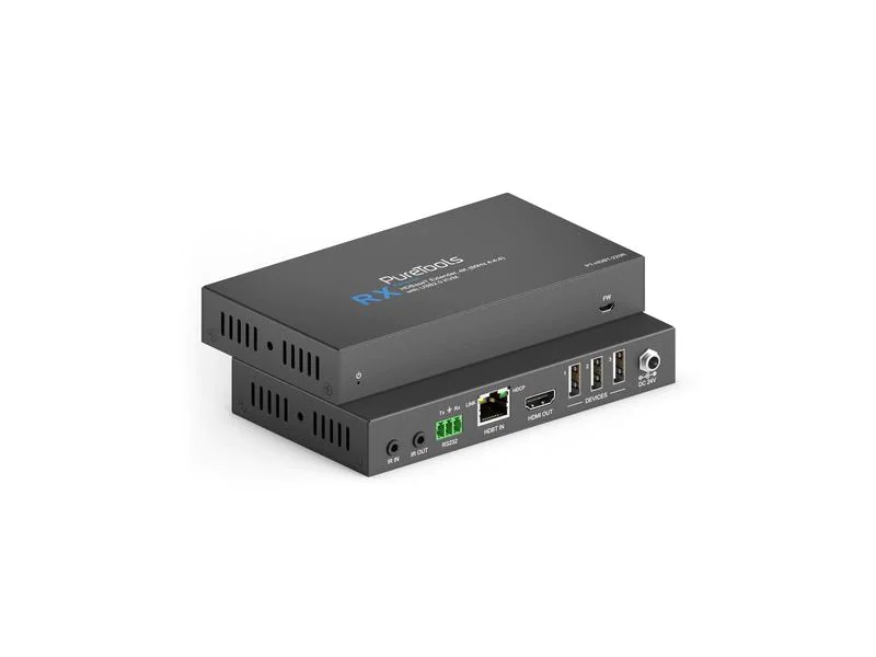 PureTools Transmitter PT-HDBT-220WP Multiformat HDBaseT, Stromversorgung: 24 V, Max. Auflösung: 3840 x 2160 (Ultra HD 4K), Anzahl Eingänge: 4 ×, Anzahl Ausgänge: 2 ×, Eingänge: HDBaseT, HDMI, USB-C, Ausgänge: HDMI, HDBaseT