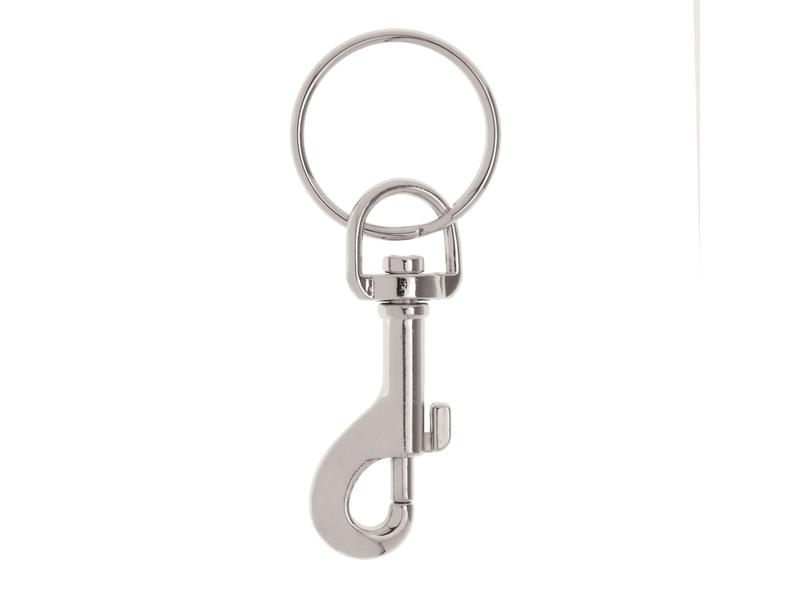 Glorex Schlüsselanhänger mit Karabiner, Ø 30 mm, Silber, Farbe: Silber