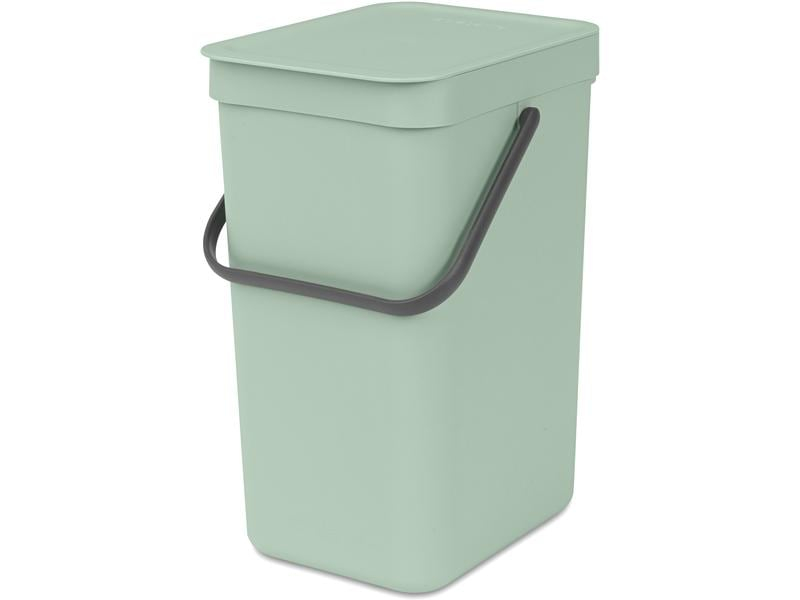 Brabantia Recyclingbehälter Sort & Go 12 l, Hellgrün, Material: Kunststoff, Fassungsvermögen: 12 l, Anzahl Behälter: 1, Material: Kunststoff, Form: Eckig, Detailfarbe: Hellgrün