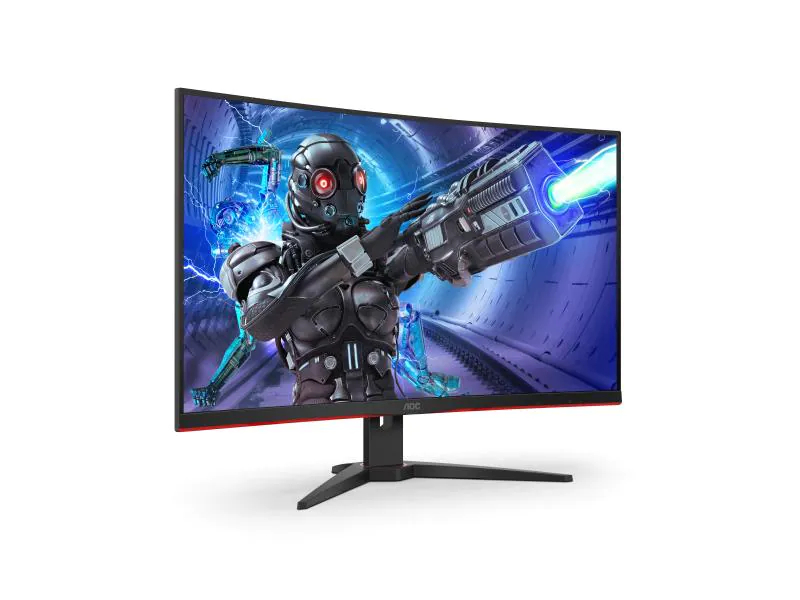 AOC Monitor C32G2ZE/BK, 31.5 Zoll LED, 1920 x 1080 Pixel Full HD, 16:9, HDMI, Schwarz/Rot