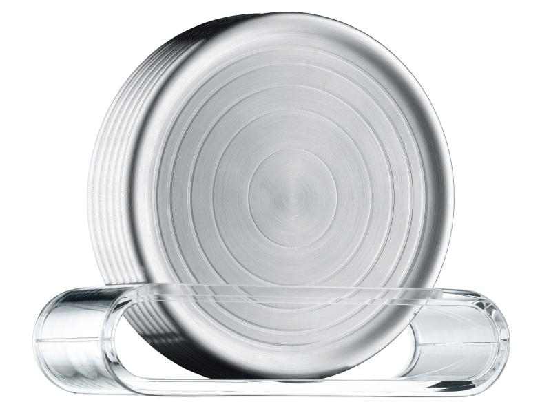 WMF Untersetzer Loft 7-teilig, Anwendungsbereich: Gläser, Farbe: Silber, Material: Edelstahl, Set: Ja, Zusammenklappbar: Nein