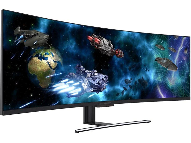 LC-Power Monitor LC-M49-DFHD-144-C-Q, Bildschirmdiagonale: 49 ", Auflösung: 3840 x 1080, Bildwiederholrate: 144 Hz, Anschlüsse: DisplayPort, HDMI, Anwendungsbereich: Gaming, Ergonomie: Neigbar