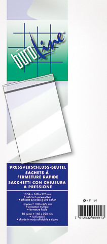 BÜROLINE Pressverschluss Beutel 50×75mm 421301 transparent 100 Stück