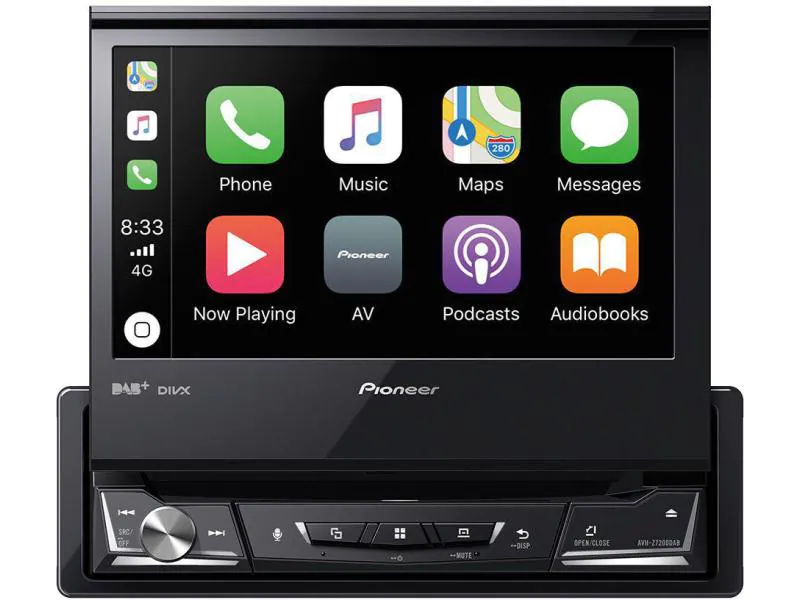 Pioneer Moniceiver AVH-Z7200DAB 1 DIN, Optisches Laufwerk: CD-Player, Verbindungsmöglichkeiten: Bluetooth, Radio Tuner: DAB; DAB+, Frontanschlüsse: Kein, Bluetooth, Autoradio Einbaugrösse: 1 DIN, Touchscreen, Smartphone Integration: Für Android Phone;
