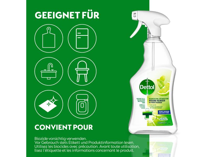 Dettol Desinfektion Hygiene-Reiniger Limetten- & Minze 750 ml