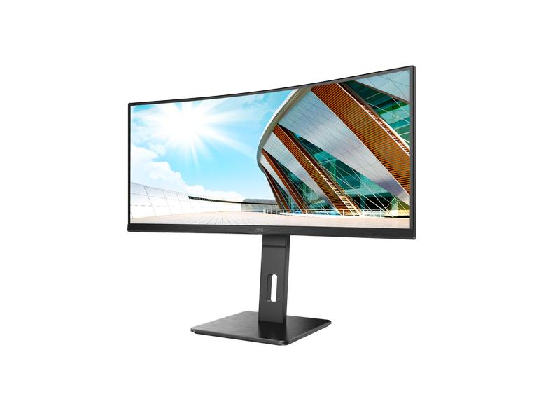 34 VA Curved Monitor, 3440 x 1440, 100Hz, Displayport, HDMI, USB hub, 1ms Speakers, 150mm höhenverstellbar