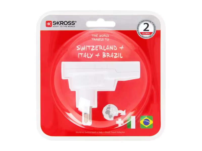 SKROSS Country Travel Adapter 1.500271 World to CH & Italy & Brazil