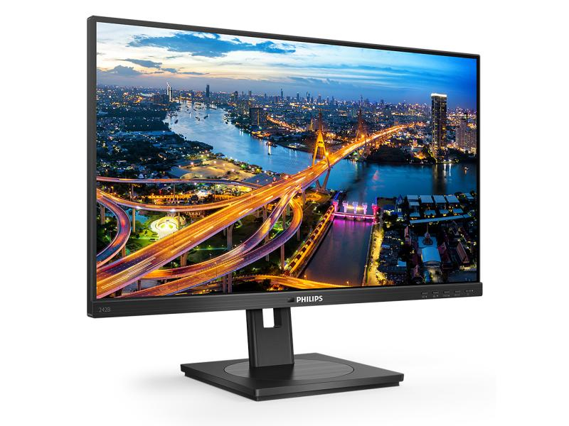 Philips 242B1/00, 23.8 Zoll LED, 1920 x 1080 Pixel Full HD, 16:9, DVI VGA HDMI USB, Schwarz