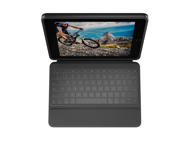 Logitech Tablet Tastatur Cover Rugged Folio iPad 10.2" (7. Gen.), Verbindungsmöglichkeiten: Smart Connector, Tastaturlayout: QWERTZ (CH), Kompatible Hersteller: Apple, Farbe: Schwarz, Bildschirmdiagonale: 10.2 ", Tablet Kompatibilität: iPad (7. Gen.), M