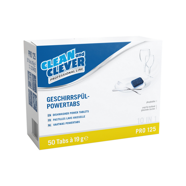 CLEAN and CLEVER Geschirrspül-Powertabs 10 in 1 PRO 125