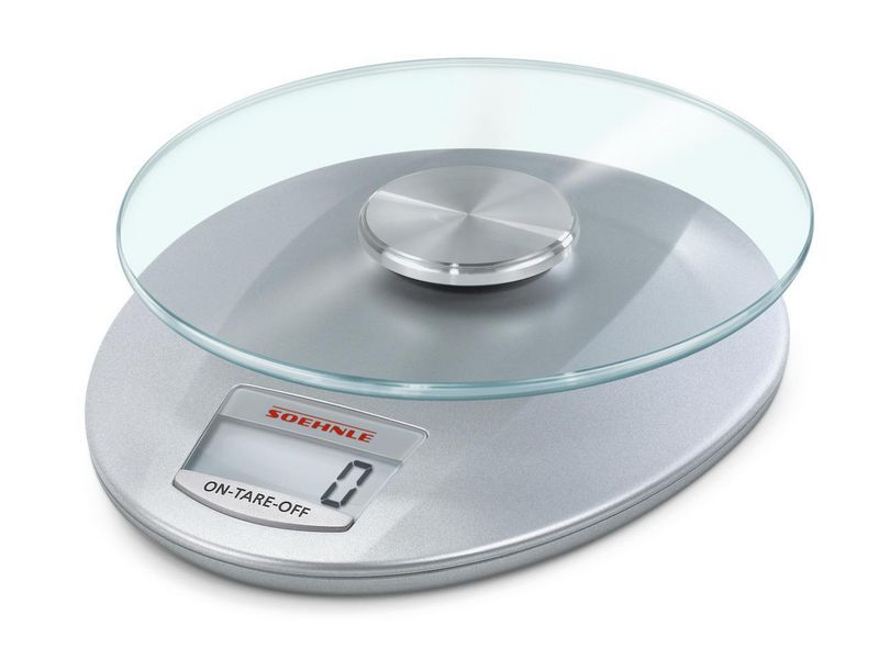 Soehnle Küchenwaage Roma Silver, Bedienungsart: Batteriebetrieb, Messschritte: 1 g, Tara-Zuwiegefunktion, Gewicht Max.: 5 kg