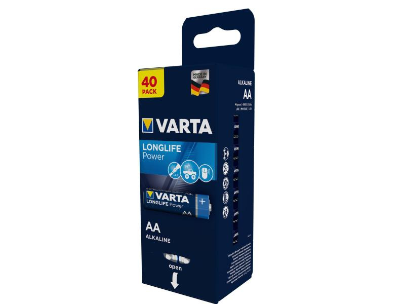 Varta Batterie Longlife Power AA 40 Stück, Batterietyp: AA, Verpackungseinheit: 40 Stück