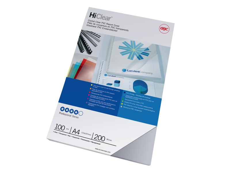 GBC Einbanddeckel HIClear A4, 200 µm, 100 Stk., Transparent