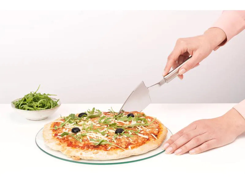 Brabantia Pizza-Heber New Profile Line Edelstahl, Art: Pizzaschieber, Pizzaschneider, Anwendungsbereich: Pizza, Farbe: Edelstahl, Material: Edelstahl, Länge: 30.3 cm